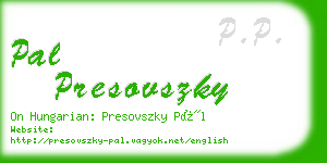 pal presovszky business card